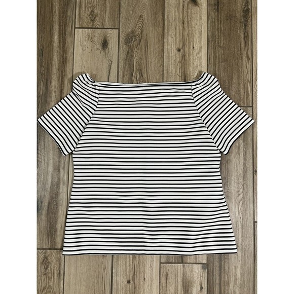 Halogen Black and White Striped Blouse EUC - Picture 5 of 15